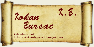 Kokan Bursać vizit kartica